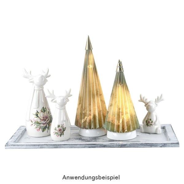 LED-Stab-Podeste, 3 Höhen, Ø7,7cm, 14-26 LEDs, warmweiß, inkl. Timer