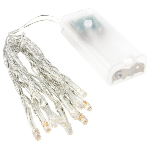 LED-Lichterkette, 5mm  Lampen-Ø, 15cm Abstand, inkl. Timer, 10er
