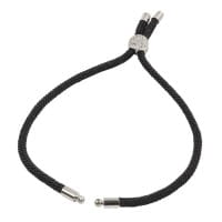 Armbänder mit Schiebeverschlüssen, 12cm lang, Ø 3mm, 2x silbergrau, 2x schwarz