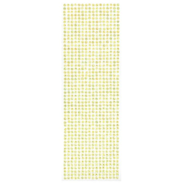 Schmuckstein-Bordüren, selbstklebend, facettiert, irisierend, Ø5mm, 29cm, 16 Stück, gelb