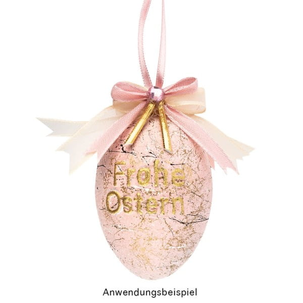 Deko-Eier, Ø 4cm, 5,8cm hoch, weiß, geprägte Ornamentik, 10 versch. Designs, 10 Stück