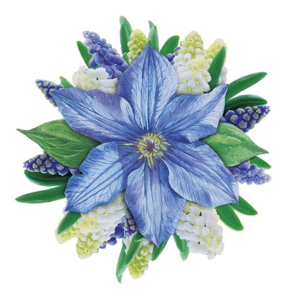 3-D Motive, Blumen in Blau-Violett, 6,5-9,5cm, 10 Motive