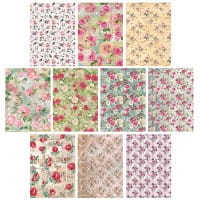 Selbstklebende Stoffe, Rosen, DIN A4, verschiedene Designs, 10 Stück