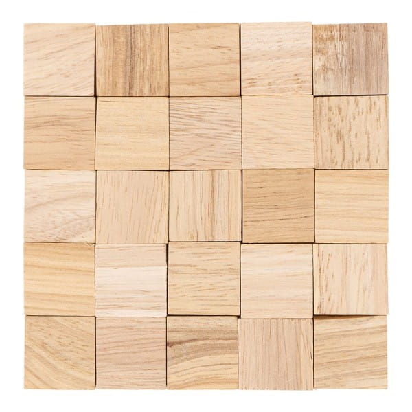 Bastelklötzchen, 2,3cm x 2,3cm x 0,8cm, glatt geschliffen, 50 Stück