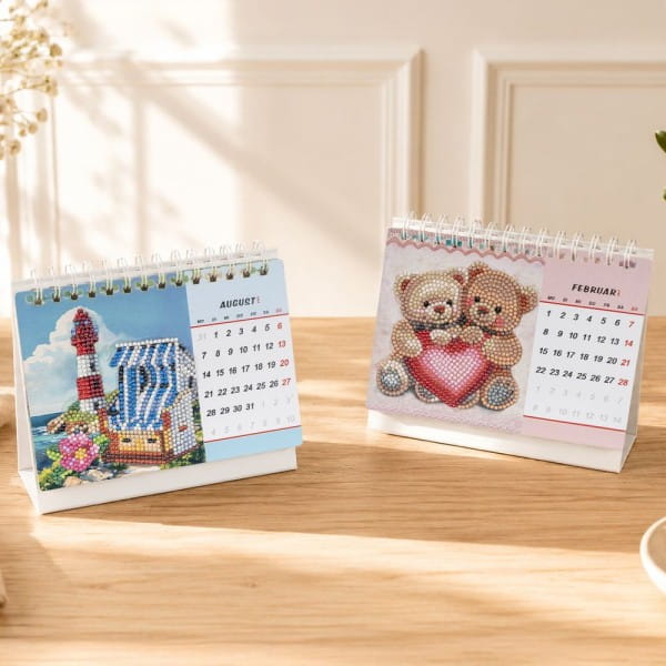 ExklusivBox: Diamond-Painting-Tischkalender für 2027 & 2028, 4-teilig