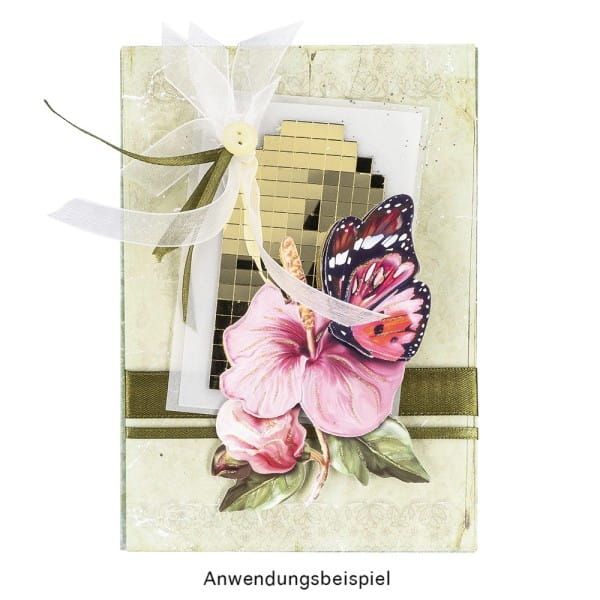 Spiegel-Mosaik-Sticker, 9,7cm x 29,6cm, selbstklebend, gold
