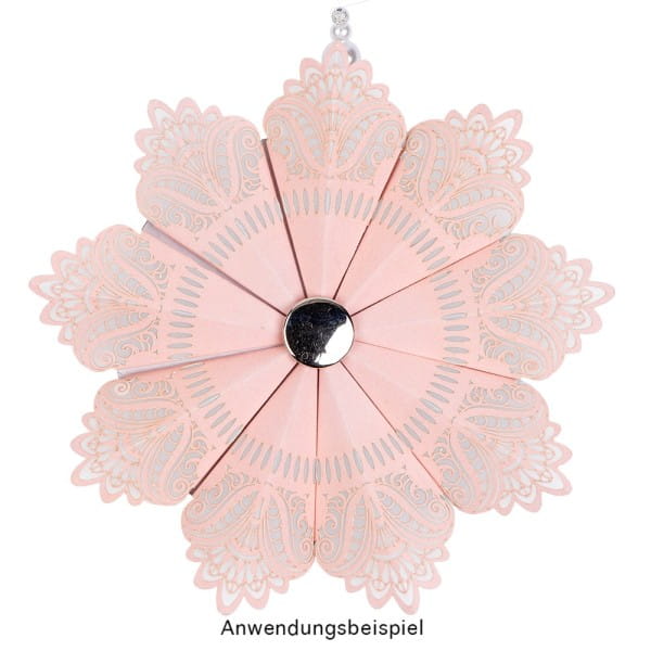 XL-Laser-Ornamente, Zierdeckchen 6, verschiedene Farben, Ø 20cm, 10 Stück