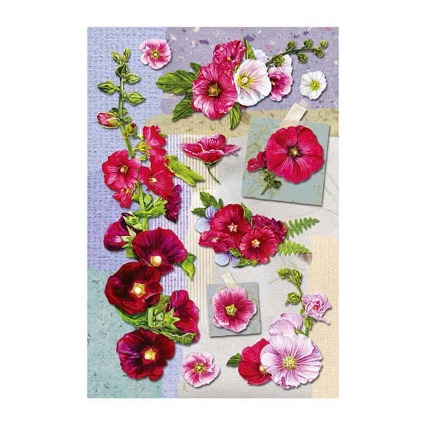 3-D Stickerbogen, Hibiskus, 12,5 x 18,5 cm