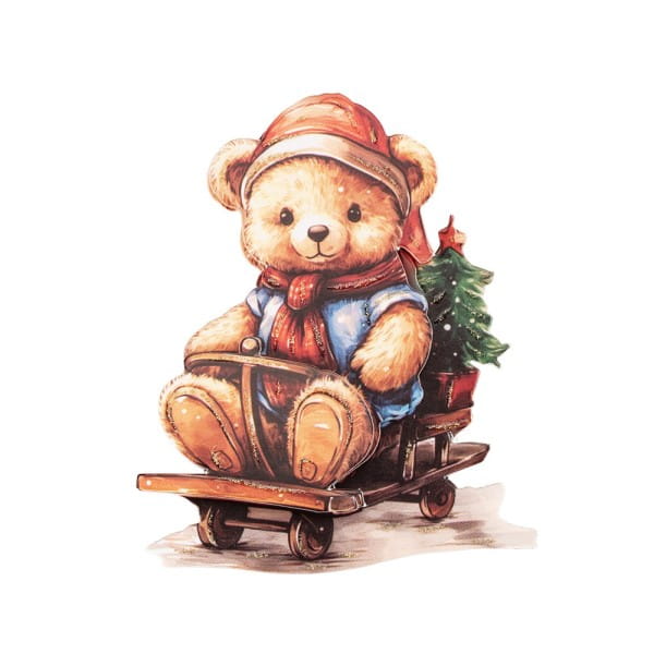 3-D Motive, Teddys im Winter, 6,5-8,5cm, 10 Motive