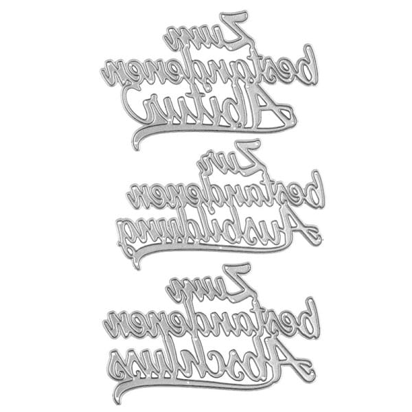 Stanzschablonen, Schriften, Zum bestandenen Abschluss, 4,4cm bis 8,1cm, 3 Stück