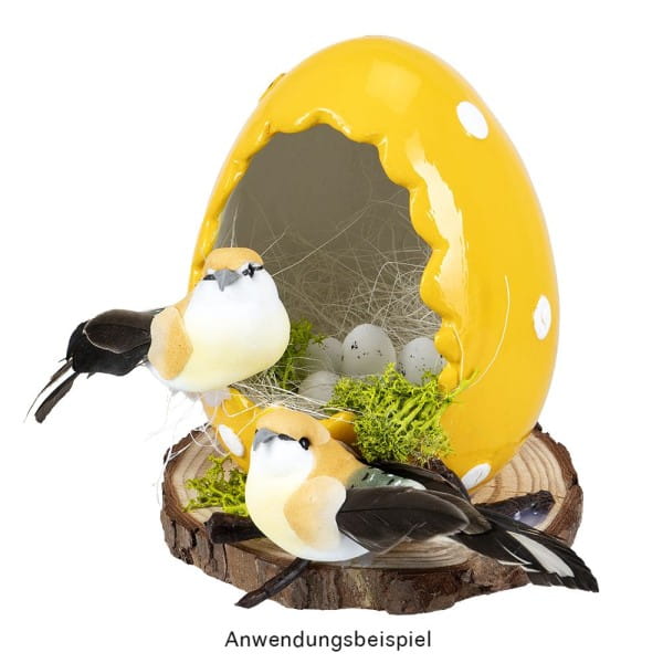 Ei zum Befüllen, 12,4cm hoch, 10,9cm breit, 9,8cm tief, weiß glänzend