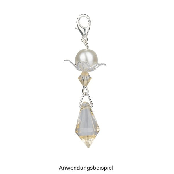 Anhänger mit Perlenkappe, Design 5, 3,7cm x 1cm, facettiert, 8 verschiedene Farben, 20 Stück