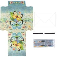 Geschenktaschen-Grußkarte mit Diamond Painting, Schmetterlinge, 16,5cm hoch, inkl. Zubehör