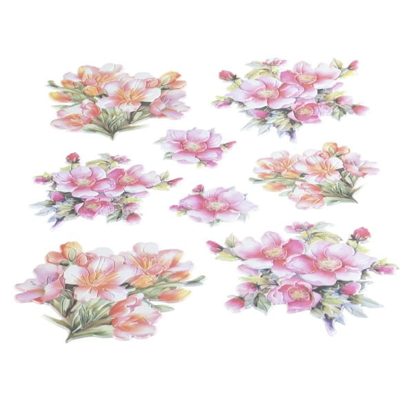 3-D Relief-Sticker, Blumensträuße 1, verschiedene Größen, selbstklebend