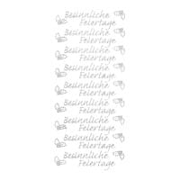 Sticker, Schrift, Besinnliche Feiertage, Perlmuttfolie, silber