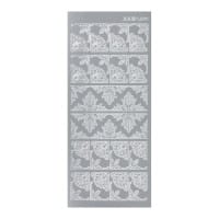 Sticker, Ecken 1, 3 verschiedene Designs, Perlmuttfolie, silber