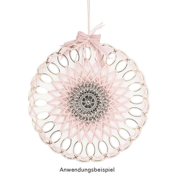 Metall-Ornamente, Design 38, Ø 5,5cm, silber, 3 Stück