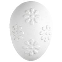 Deko-Eier, Ø 4cm, 5,8cm hoch, weiß, geprägte Ornamentik, 10 versch. Designs, 10 Stück