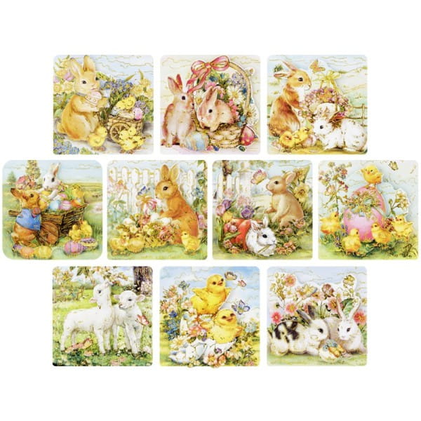 3-D Motive, Ostern, Gold-Gravur, 8x8cm, 10er Set
