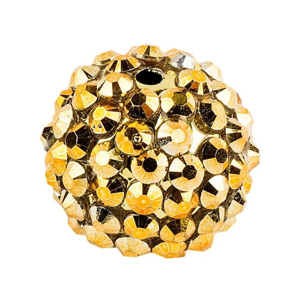 Kristall-Perlen, Ø 14mm, gold, 10 Stück