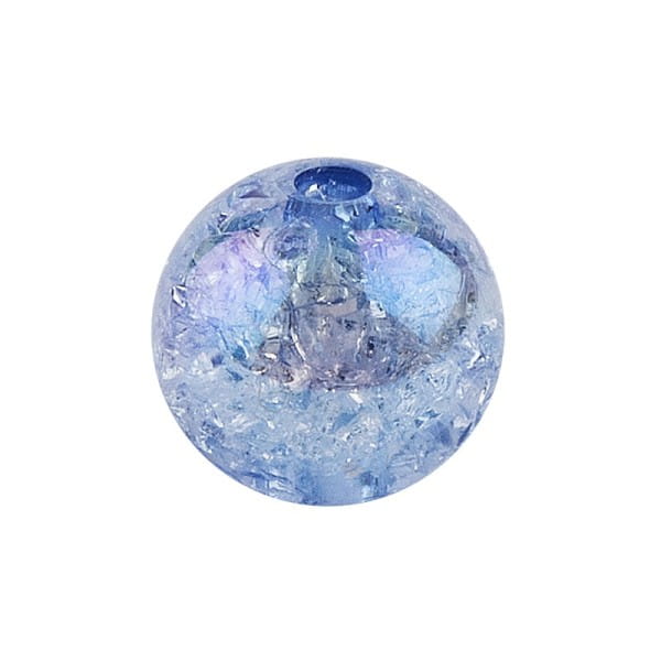Perlen, Crackle, Ø 10mm, blau-irisierend, 50 Stk.