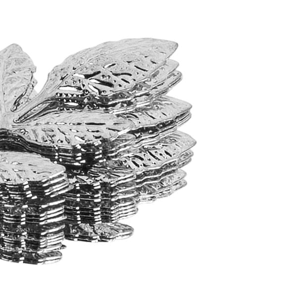 Metall-Ornamente, Design 9, 3,7cm x 2,1cm, silber, 18 Stück