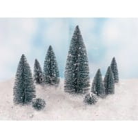 Deko-Schneetannen, 5cm bis 21cm hoch, 9 Stück
