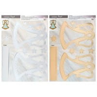 Stanzbogen, DIN A4, 300 g/m², 5 versch. Bogen, Folienveredelung Gold & Silber, 10 Bogen