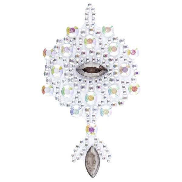 Kristallkunst, Ornament 2, selbstklebend, 10cm x 30cm, klar irisierend, anthrazit