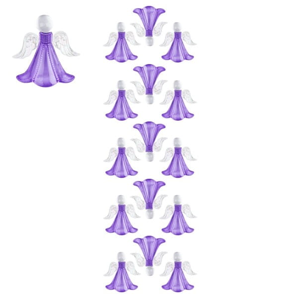 Kristallkunst, Engel, selbstklebend, Kopf: klar, Flügel: klar-irisierend, Kleid:violett
