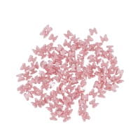 Miniatur-Schmuckstein-Schmetterlinge, perlmutt, 0,6cm x 0,6cm x 0,3cm, pastell-pink, 100 Stück