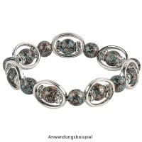Perlen, Rund, marmoriert, Ø 0,8cm, kupfer mit grüner Patina, 230 Stück
