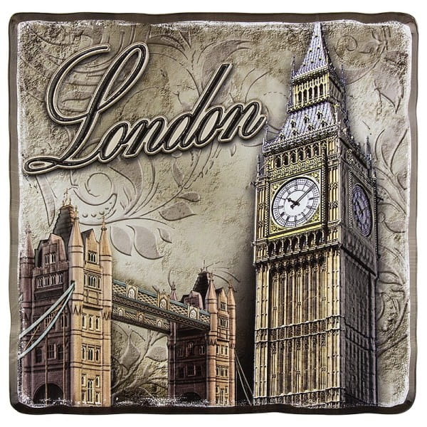 Relief-Sticker, Nostalgie London, 18 cm x 17,5 cm