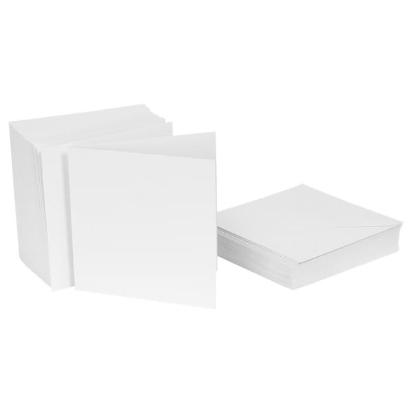Klappkarten-Set, weiß, 14,5cm x 14,5cm, 240g/m², inkl. Umschläge, 50 Stück