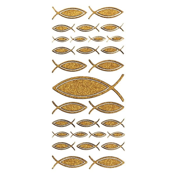 Microglitter-Sticker, Fisch, gold
