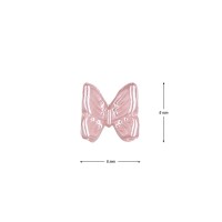 Miniatur-Schmuckstein-Schmetterlinge, perlmutt, 0,6cm x 0,6cm x 0,3cm, pastell-pink, 100 Stück