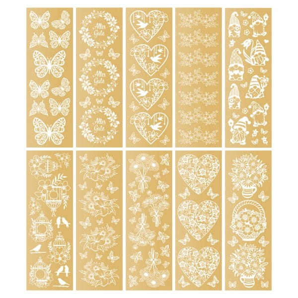 Premium-Transfers, Sommer 1, 10cm x 30cm, Goldfolie, 10 Bogen