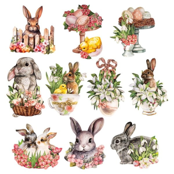 3-D Motive, Zarte Ostergrüße, 6,5-10cm, 10 Motive