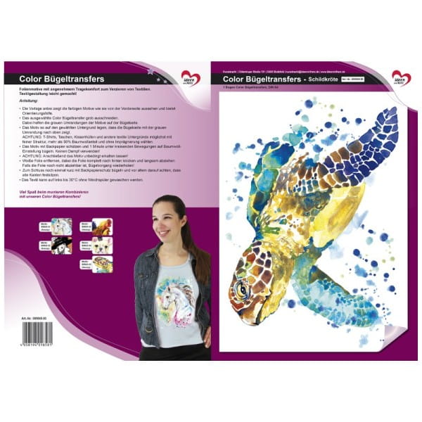 Color Bügeltransfer, DIN A4, Schildkröte