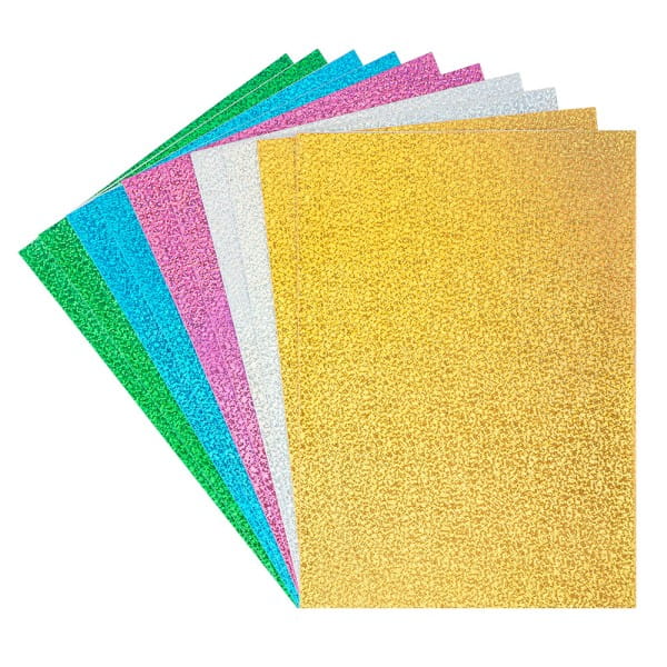 Moosgummi, selbstklebend, Holografie-Effekt, DIN A4, 2mm, verschiedene Farben, 10 Bogen