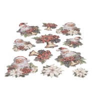 3-D Relief-Sticker, Weihnachtsmänner 2, verschiedene Größen, selbstklebend