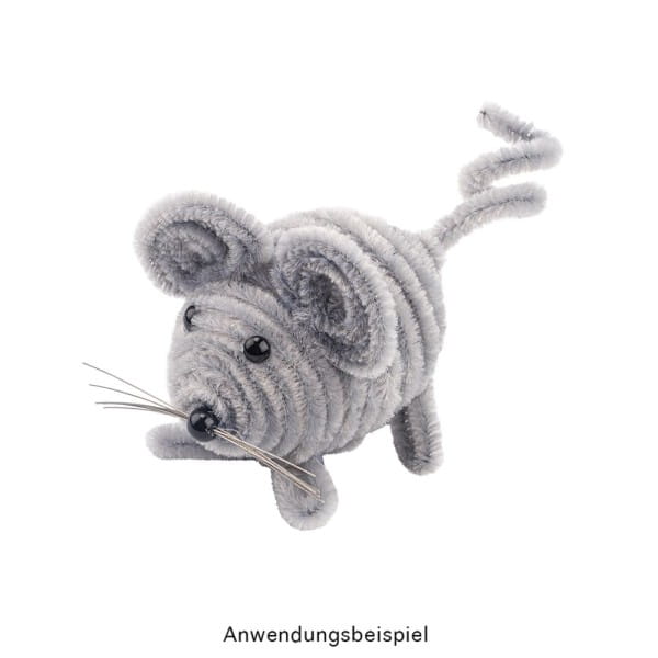 Chenille-Drähte, Edle Farbtöne, 30cm lang, Ø 6mm, 5 verschiedene Farben, 100 Stück