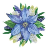 3-D Motive, Blumen in Blau-Violett, 6,5-9,5cm, 10 Motive