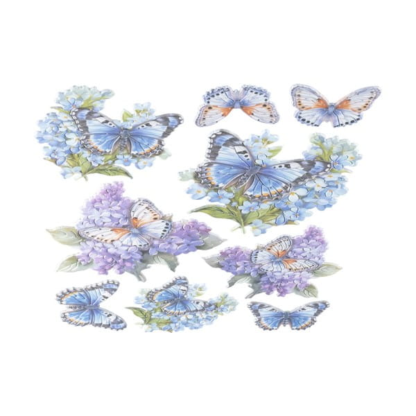3-D Relief-Sticker, Schmetterlinge & Blumen 2, Design 1, verschiedene Größen, selbstklebend