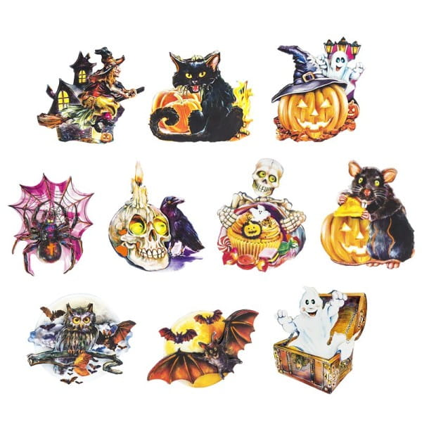 3-D Motive, Halloween, 7-11cm, 10 Motive