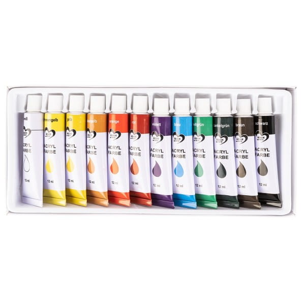 Acrylfarben, 12 Tuben à 12ml