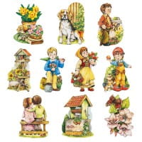 3-D Motive, Gartenmotive, 7cm x 6 cm, 10 Motive