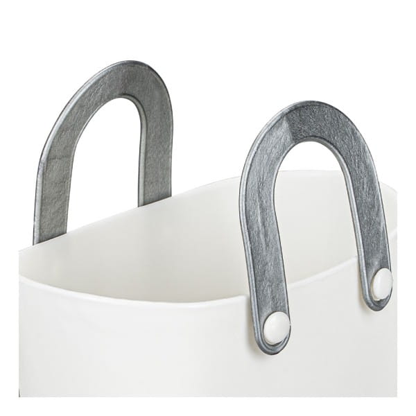 Deko-Gefäß mit Henkeln, 8,3cm x 11,7cm x 7,5cm, Rohling, weiß