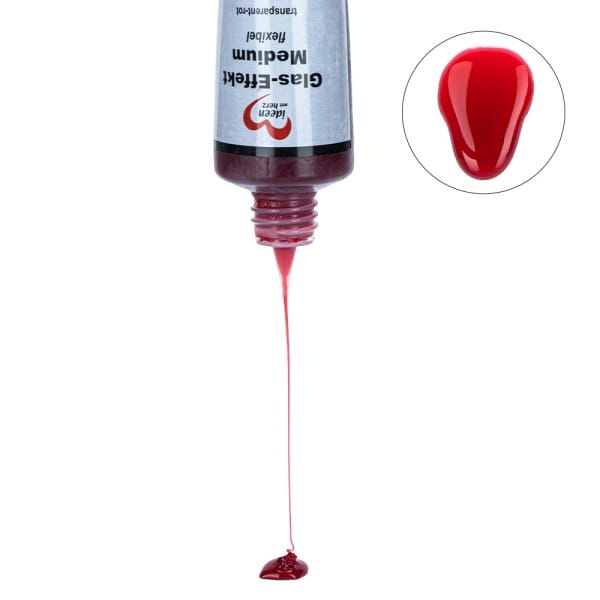 Glas-Effekt-Medium, flexibel, transparent-weinrot, 90ml