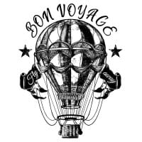 Siebdruckschablone Ballon, Bon Voyage, 32,5cm x 22,5cm, selbstklebend, inkl. Rakel